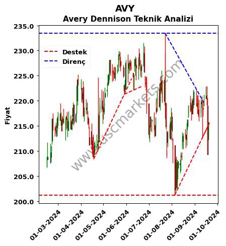 AVY destek direnç Avery Dennison teknik analiz grafik AVY fiyatı