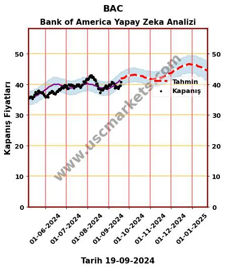 BAC hisse hedef fiyat 2024 Bank of America grafik