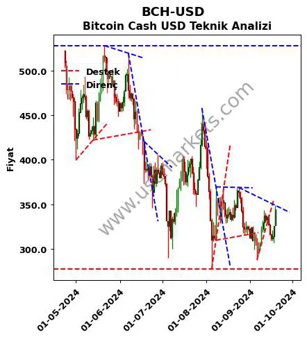 BCH-USD destek direnç Bitcoin Cash Dolar teknik analiz grafik BCH-USD fiyatı