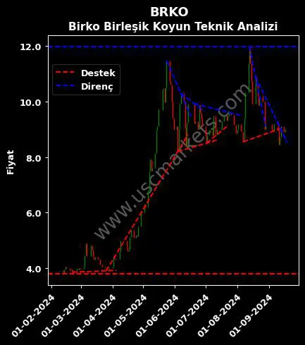 BRKO destek direnç BİRKO BİRLEŞİK KOYUNLULULAR teknik analiz grafik BRKO fiyatı