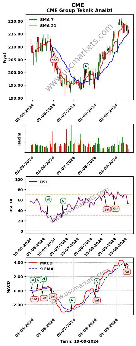 CME al veya sat CME Group grafik analizi CME fiyatı