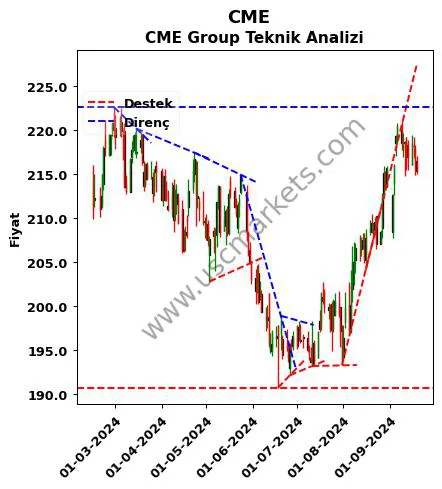 CME destek direnç CME Group teknik analiz grafik CME fiyatı