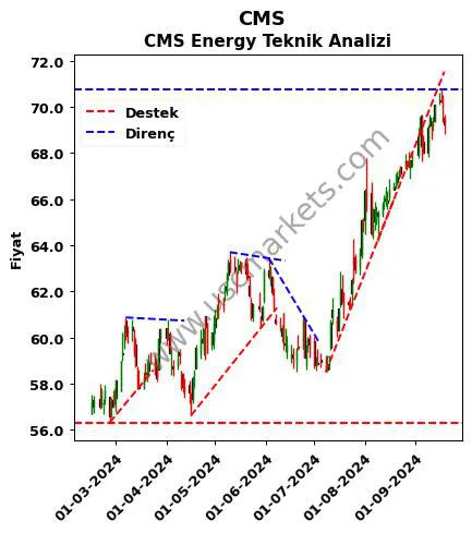 CMS destek direnç CMS Energy teknik analiz grafik CMS fiyatı