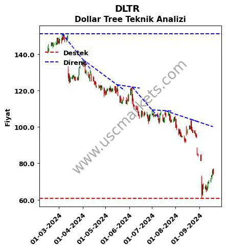 DLTR destek direnç Dollar Tree teknik analiz grafik DLTR fiyatı