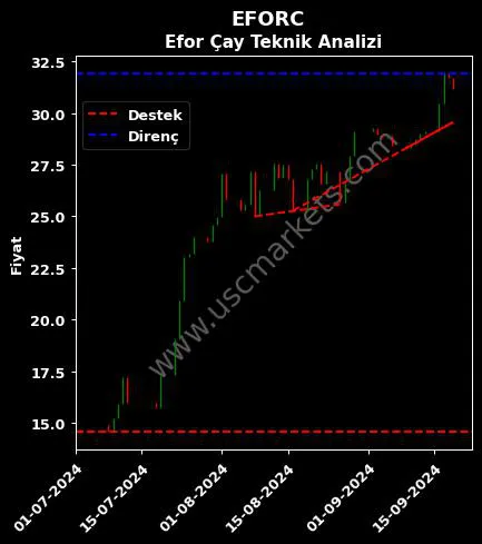 EFORC destek direnç EFOR ÇAY SANAYİ teknik analiz grafik EFORC fiyatı