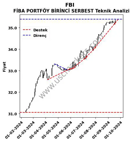 FBI destek direnç FİBA PORTFÖY BİRİNCİ SERBEST teknik analiz grafik FBI fiyatı