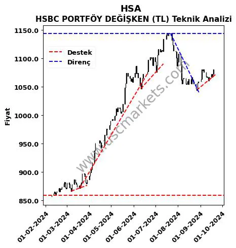 HSA destek direnç HSBC PORTFÖY DEĞİŞKEN (TL) teknik analiz grafik HSA fiyatı