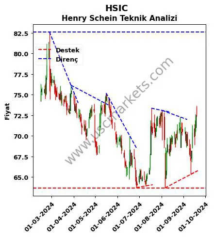 HSIC destek direnç Henry Schein teknik analiz grafik HSIC fiyatı