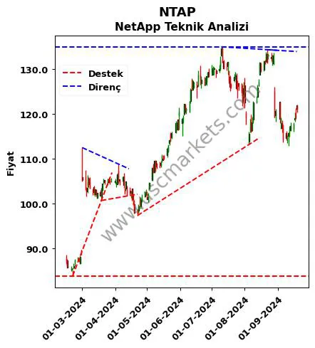 NTAP destek direnç NetApp teknik analiz grafik NTAP fiyatı