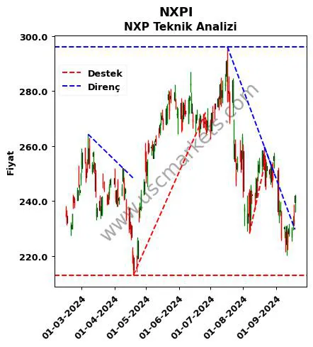 NXPI destek direnç NXP teknik analiz grafik NXPI fiyatı