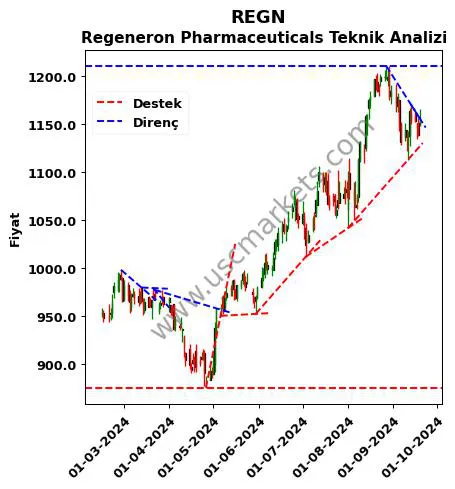 REGN destek direnç Regeneron Pharmaceuticals teknik analiz grafik REGN fiyatı