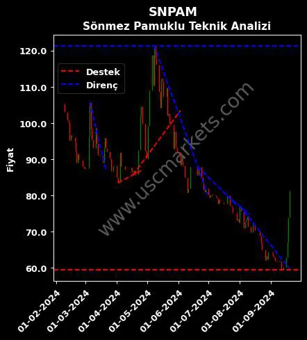 SNPAM destek direnç SÖNMEZ PAMUKLU SANAYİİ teknik analiz grafik SNPAM fiyatı