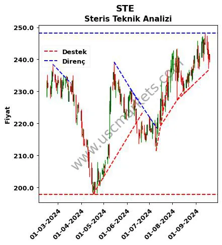 STE destek direnç Steris teknik analiz grafik STE fiyatı