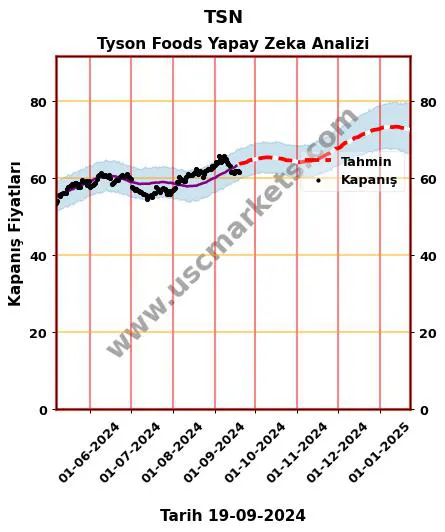 TSN hisse hedef fiyat 2024 Tyson Foods grafik