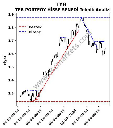 TYH destek direnç TEB PORTFÖY HİSSE SENEDİ teknik analiz grafik TYH fiyatı