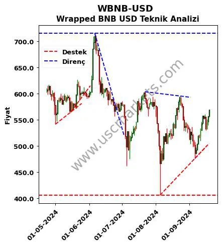 WBNB-USD destek direnç Wrapped BNB Dolar teknik analiz grafik WBNB-USD fiyatı